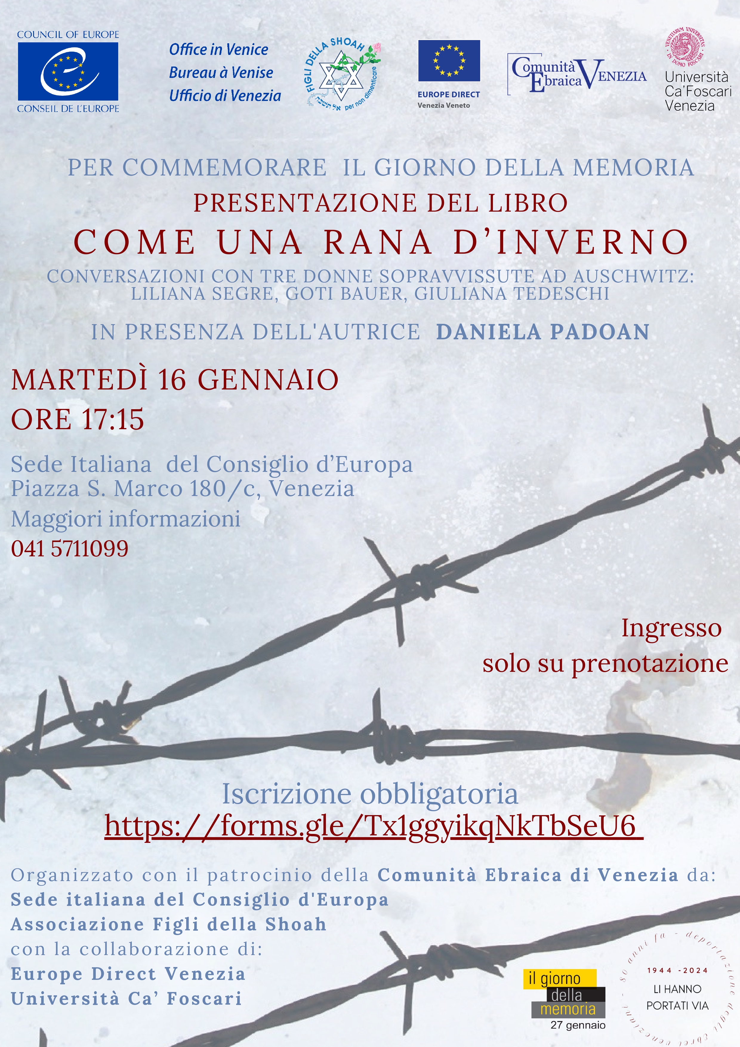 Presentazione del libro "Come una rana d'inverno" - Venezia